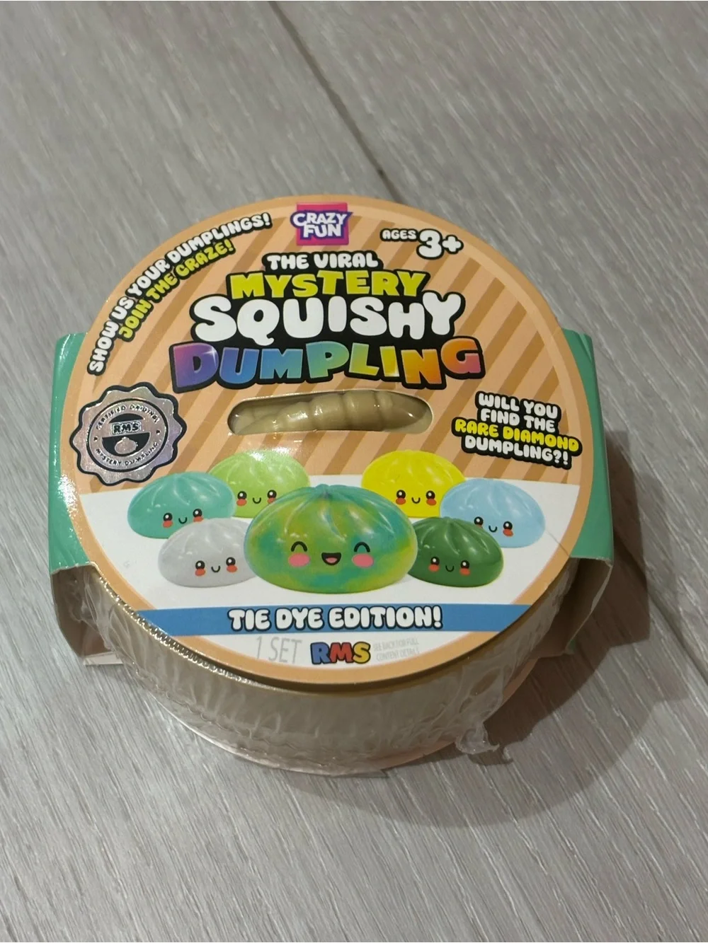 Crazy Fun Mystery Squishy Dumpling Tie Dye Edition + Color Change Pink Needoh